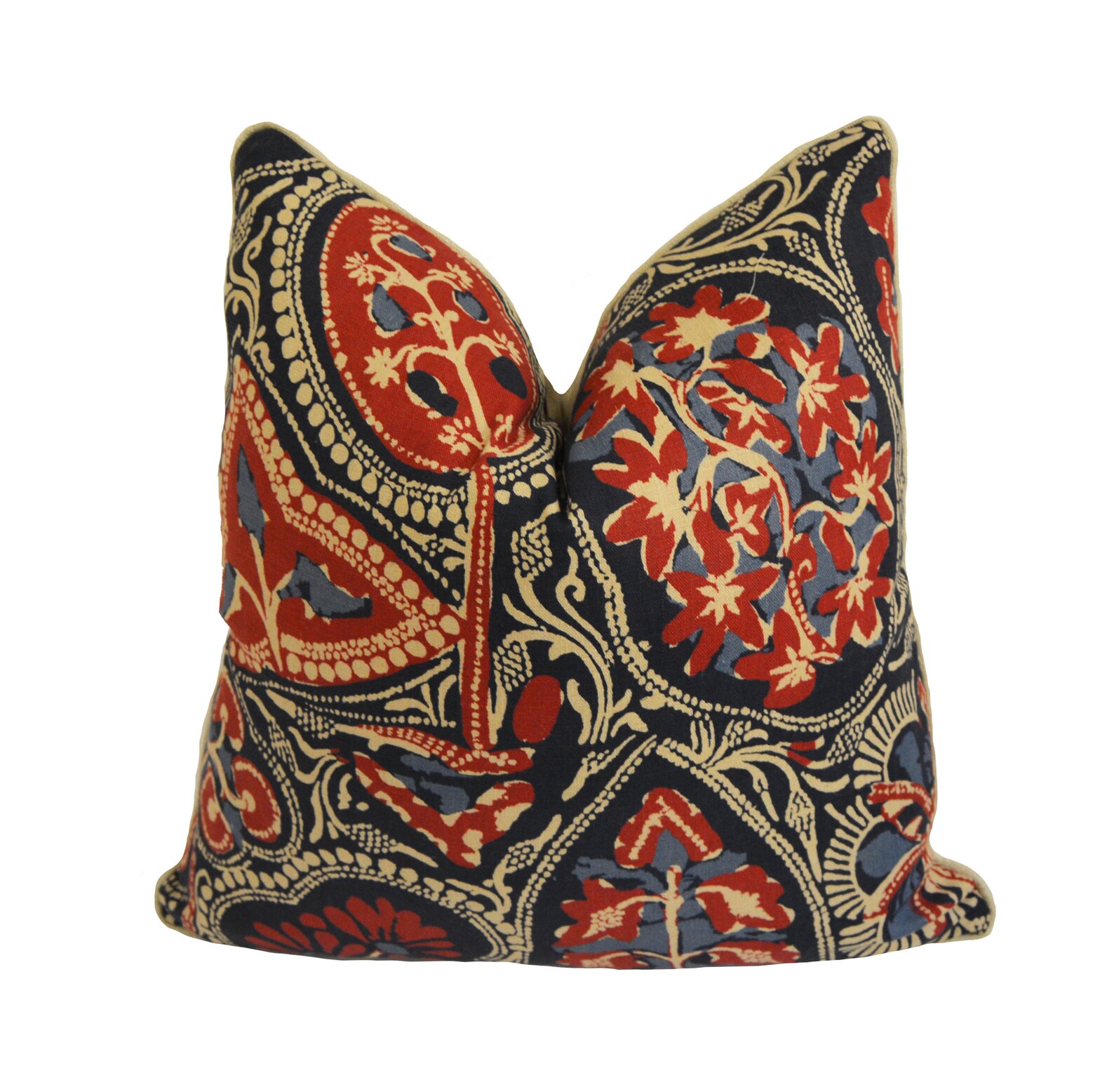 Thibaut Cochin Red / Blue Cushion Cover Pillow Throw Etsy