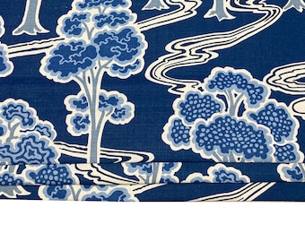 Schumacher - Tree River - Blue -  Made To Measure Professionally Made Roman Blind