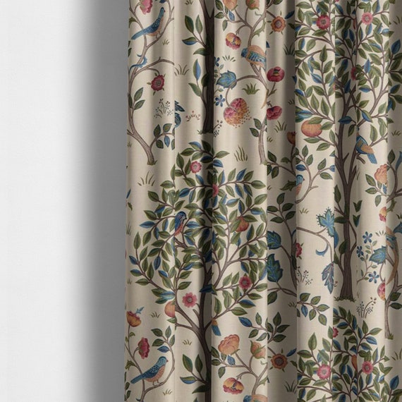William Morris Kelmscott Tree Woad Wine Curtains Made to Measure