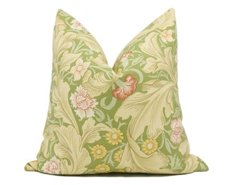 William Morris - Leicester - Green - Scrolling Acanthus Leaf Cushion Cover - Handmade Throw Pillow - Designer Home Décor