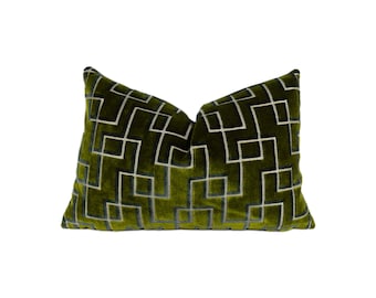 Designers Guild - Jeanneret - Moss - Velvet Designer Cushion Cover Pillow Throw Home Decor