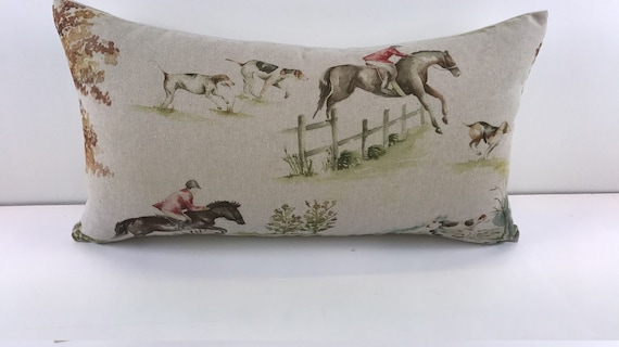 Voyage Horse and Hound Linen Cushion Covers Many sizes available.