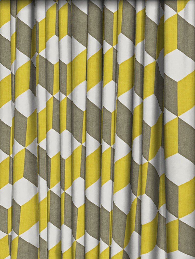 buy by the metre Jet Saffron Aqua Made to Measure Curtains Cube Prestigious Textiles