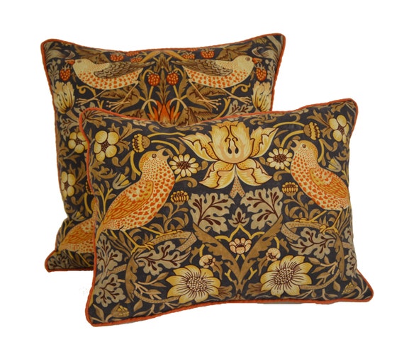 Morris Co Strawberry Thief Grape Gold Cushion Covers Etsy Morris Co Strawberry Thief Grape Gold Cushion Covers Etsy