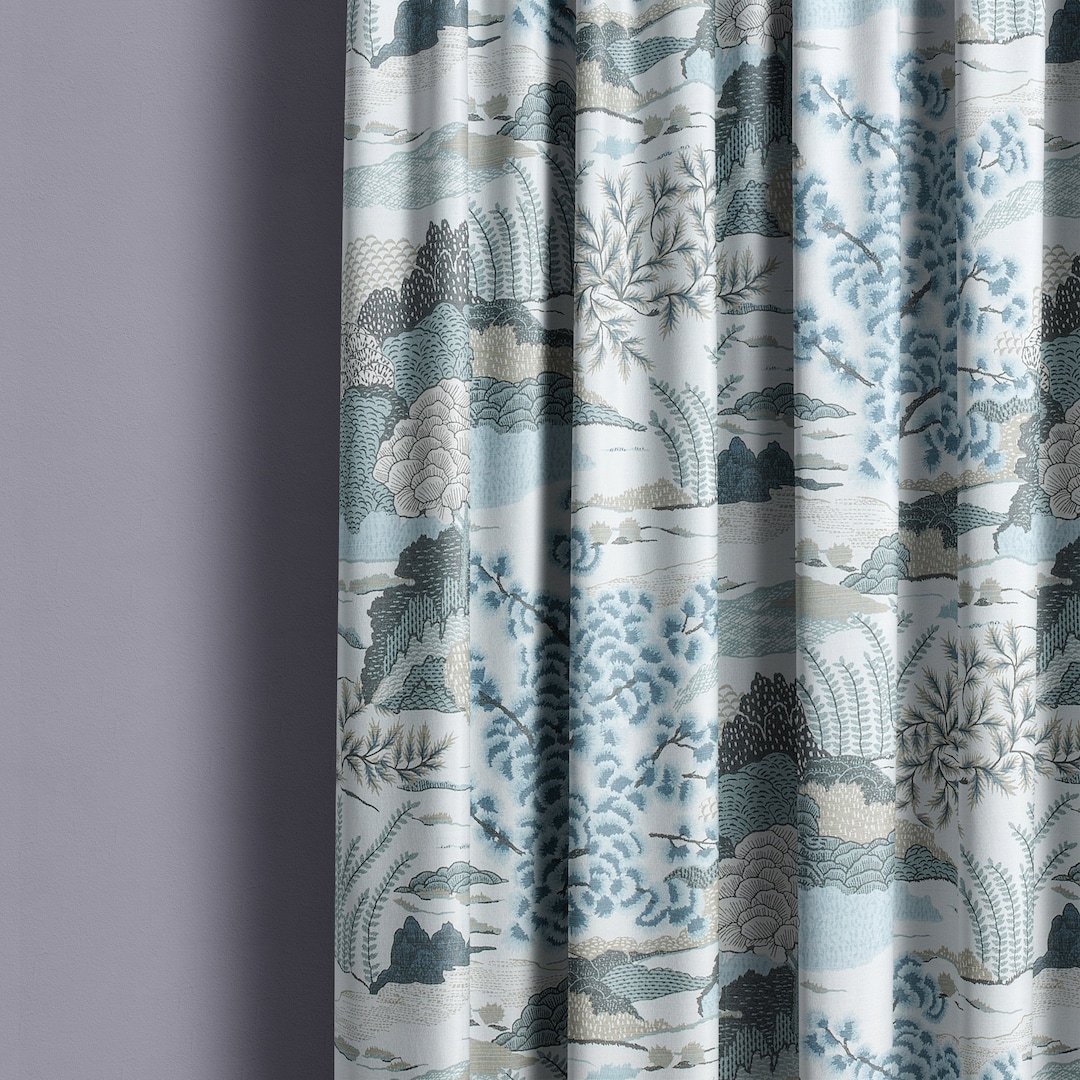 Thibaut Daintree Aqua Curtains Made to Measure Drapes Designer Home