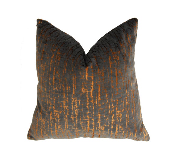 Kai Adorna Copper Stunning Designer Velvet Cushion Cover Throw Pillow Home Decor