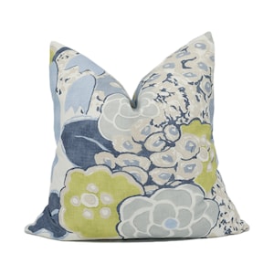 Thibaut - Anna French - Laura - Citrus and Blue - Chic Contemporary Floral Cushion Cover - Handmade Throw Pillow - Designer Home Décor