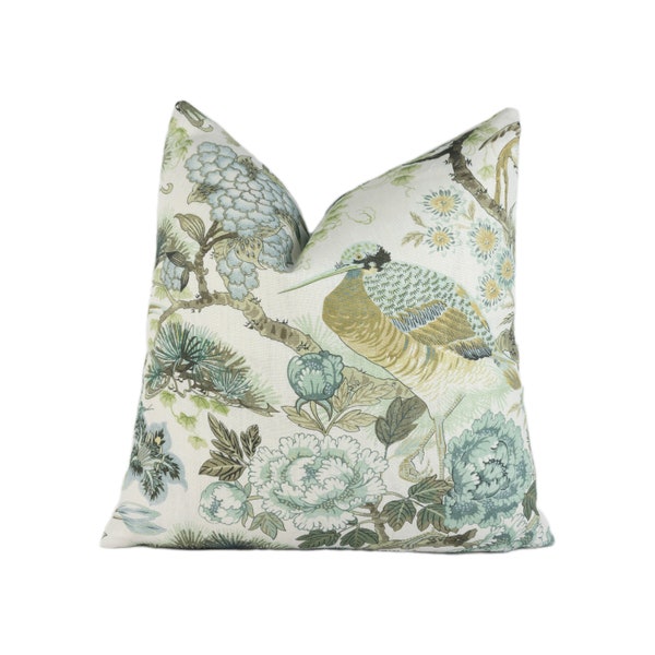 Scalamandre - Shenyang - Parchment - Timeless Traditional Chinoiserie Designer Cushion Cover - Handmade Throw Pillow Luxury Home Decor