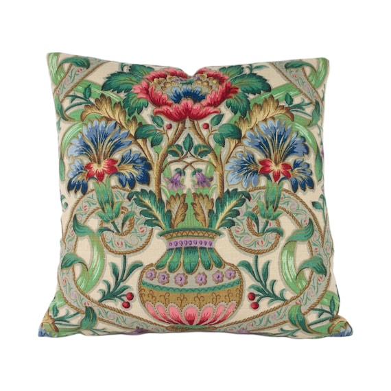 Sanderson Cascacs Biscuit Leaf Green Cushion Cover Throw Pillow Designer Home Decor Etsy Sweden