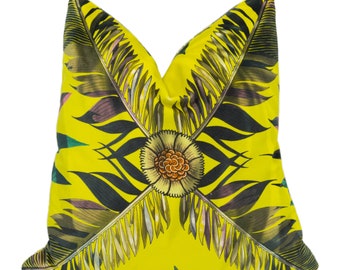 Designers Guild x Christian Lacroix - Feather Park Soft - Iris - Bold Feather Velvet Cushion Cover - Luxury Leaf Pillow Cover - Custom Decor