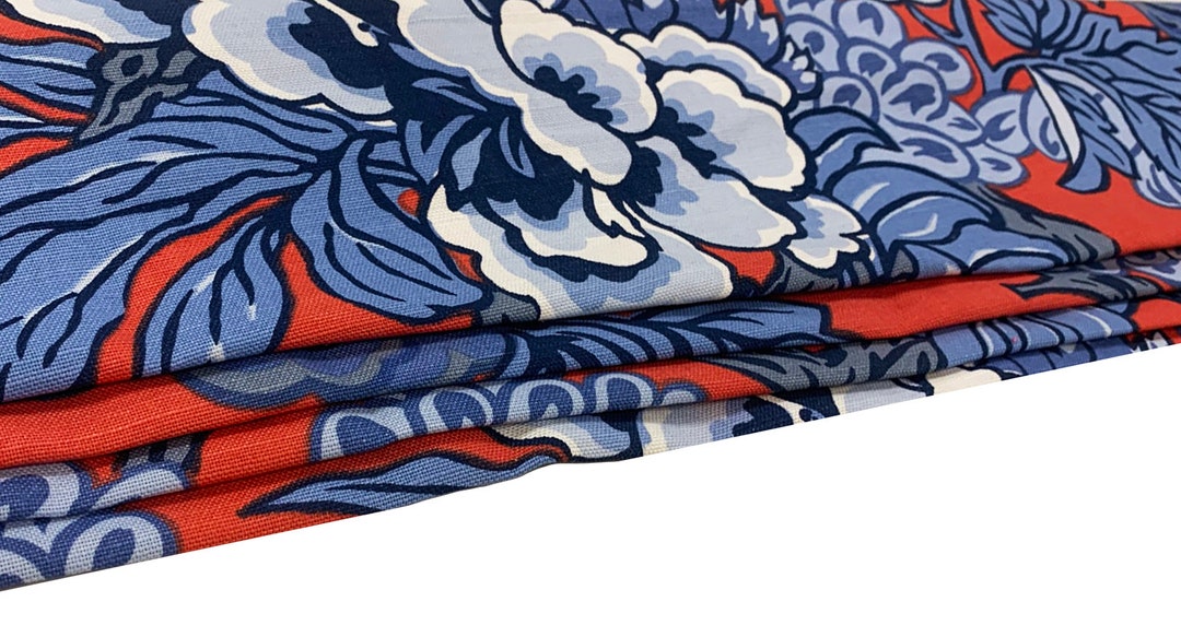 Thibaut Honshu Red and Blue Made to Measure Professionally Made Roman