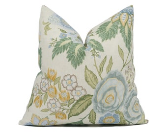 Colefax and Fowler - Emmeline - Old Blue - Lively Classic Floral Cushion Cover - Handmade Throw Pillow - Designer Home Décor