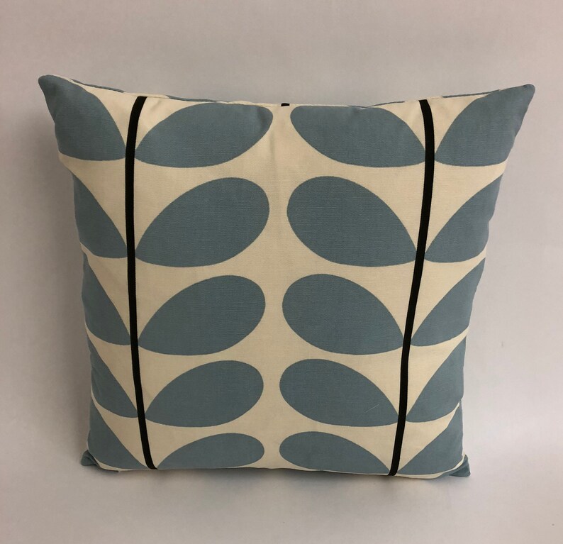 Orla Kiely Two Colour Stem Powder Blue Cushion Cover Etsy