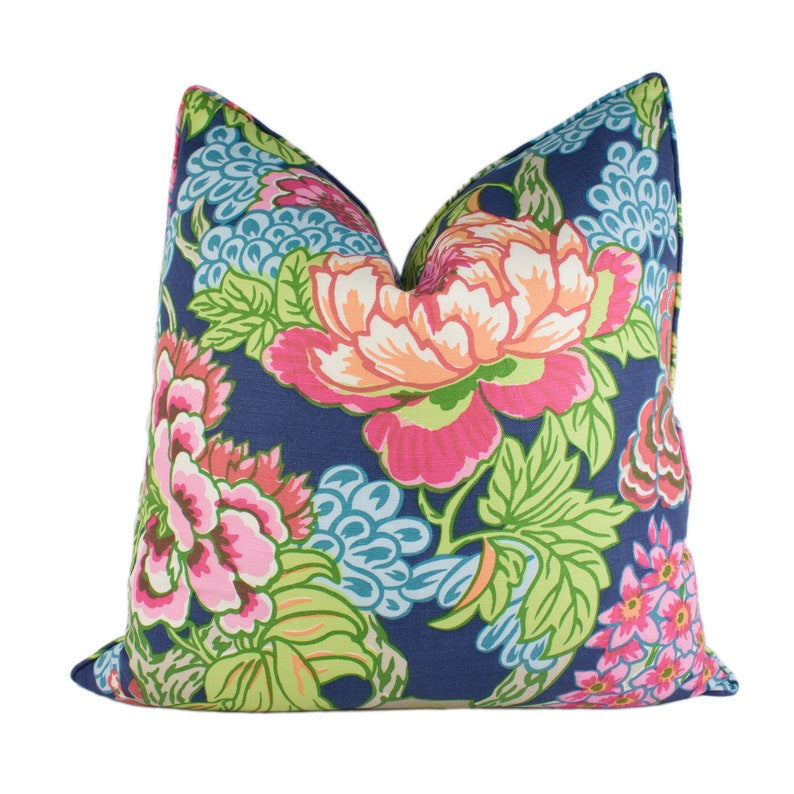 Thibaut Honshu Navy Bright Colourful Contrast Piped Etsy