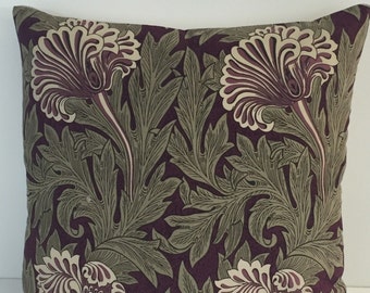 William Morris - Tulip - Heather / Olive - Cushion Cover Throw Pillow Designer Home Decor