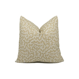 Sanderson - Truffle - Wheat - Interesting Small Scale Dotted Mushroom Designer Cushion Cover - Soft Neutral Pattern Cotton Throw Pillow