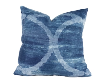 Anna French - Thibaut - Watercourse - Navy - Stunning Designer Cushion Cover Home Decor Throw Pillow