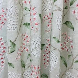 Colefax and Fowler - Atwood Pink and green Fabric -   Made to Measure Curtains - drapery panels