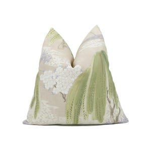 Anna French x Thibaut - Willow Tree - Beige - Symbolic Spiritual Japanese Willow Tree Designer Cushion Cover - Luxury Throw Pillow Handmade