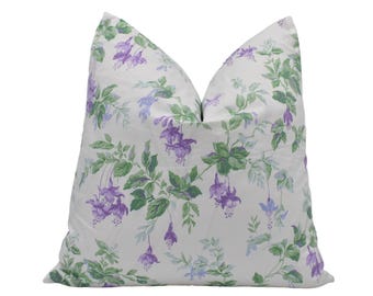 Schumacher - Garden Gate Chintz - Lavender - Chic Preppy Romantic Floral Designer Cushion Cover - Luxury Throw Pilow - Handmade Home Decor