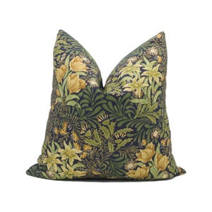 William Morris - Bower - Indigo - Rich Moody Floral Cushion Cover - Handmade Throw Pillow - Designer Home Décor