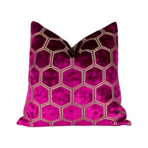 Designers Guild - Manipur - Fuchsia - Luxury Velvet Cushion Cover Throw Pillow Designer Home Decor