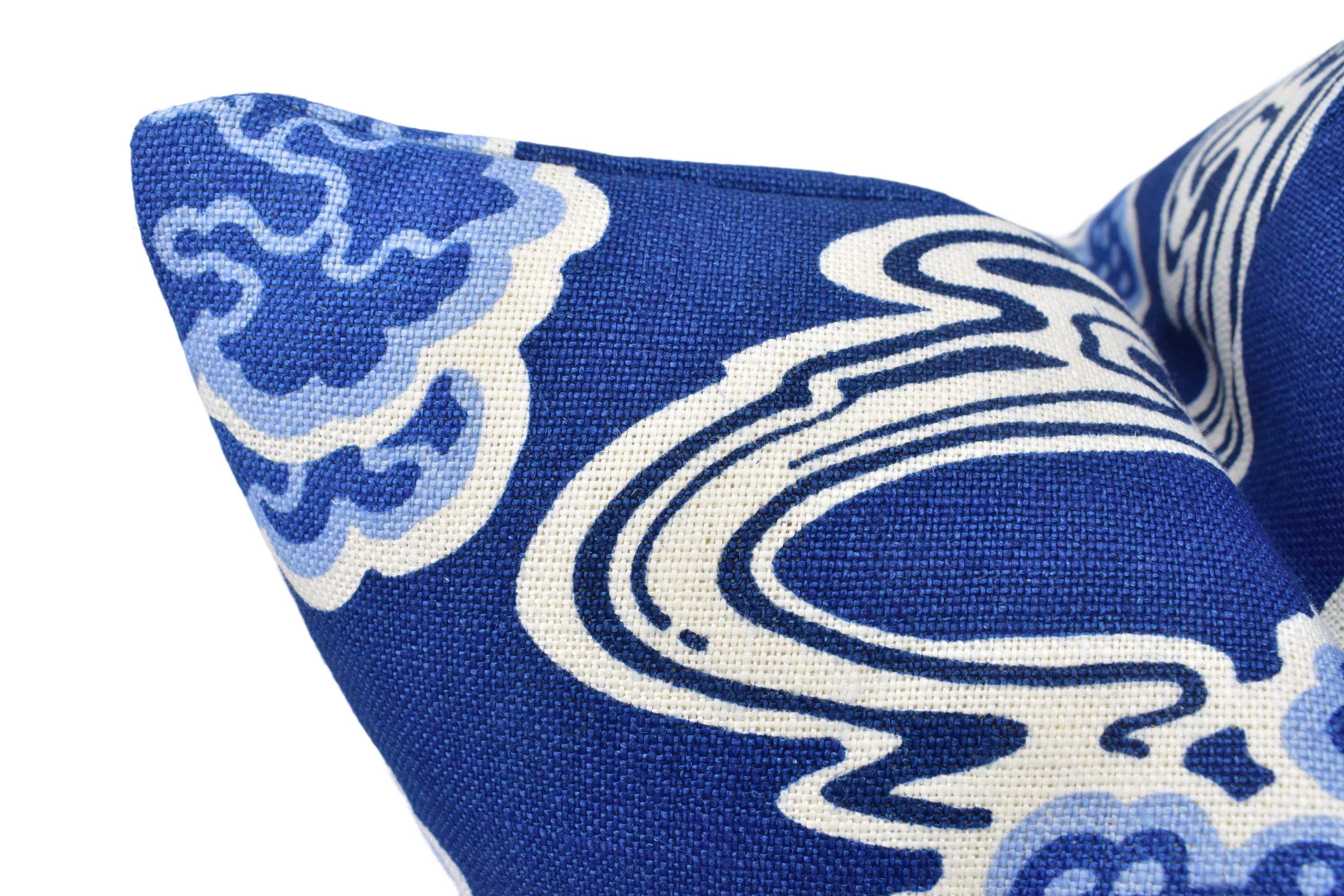 Schumacher - Tree River - Blue - Japanese Art Deco Designer Cushion ...