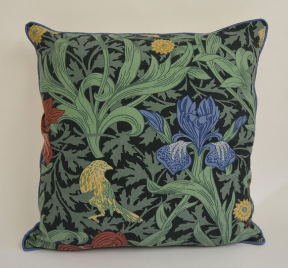 William Morris Strawberry Thief Ardoise tissu fait main Housse de coussin 17/"x17/"