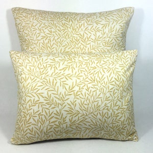 William Morris - Lily Leaf - Gold - Cushion Cover Throw Pillow Designer Home Decor