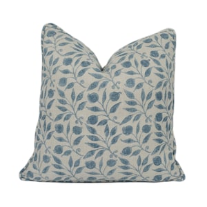 William Morris - Rosehip - Mineral Blue - Classic Morris Intricate Floral Designer Cushion Cover - Luxury Throw Pillow - Handmade Home Decor