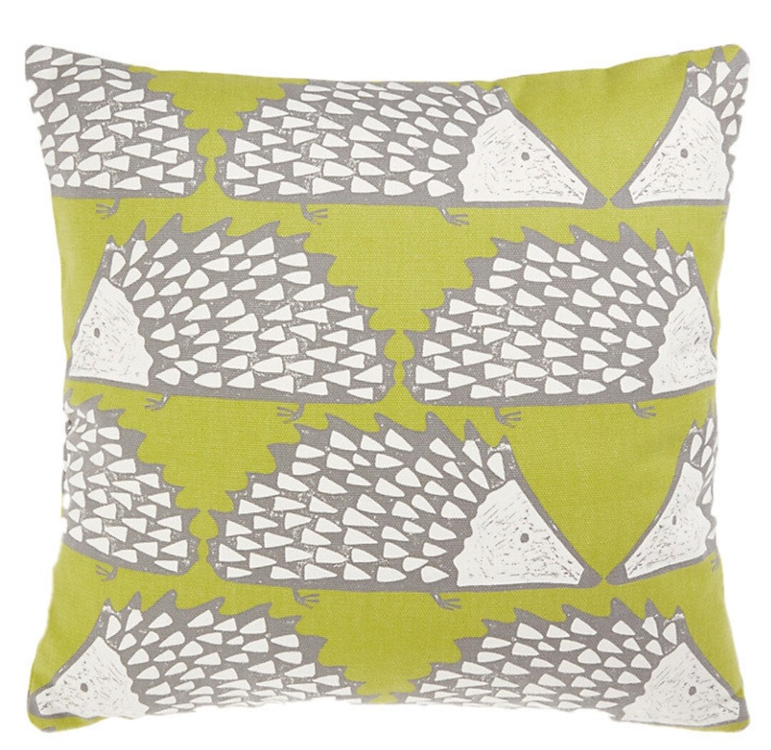 Scion Spike Kiwi or Honey Cute Geometric Hedgehog Cushion Cover Handmade Throw Pillow Designer