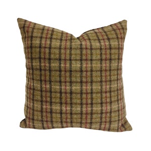 Abraham Moon - Balmoral - Sage -  100% Wool Cushion Cover - Designer Plaid Pillow Cover - Handmade Custom Abraham Moon Pillow