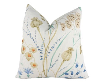 Sanderson - Summer Harvest - Cornflower / Wheat - Stunning Designer Cushion Cover Home Décor Throw Pillow