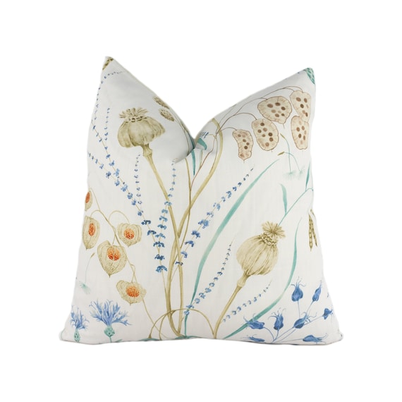 Sanderson - Summer Harvest - Cornflower / Wheat - Stunning Designer Cushion Cover Home Décor Throw Pillow