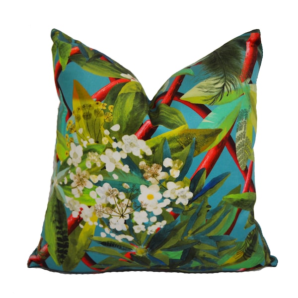 Designers Guild / Christian Lacroix - Canopy - Turquoise - Cushion Cover Throw Pillow Designer Home Decor