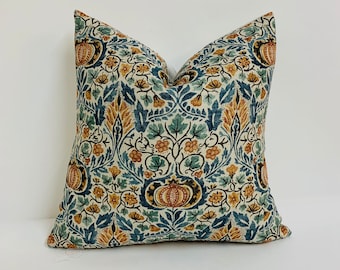 William Morris - Little Chintz - Teal / Saffron - Cushion Cover Throw Pillow Designer Home Decor