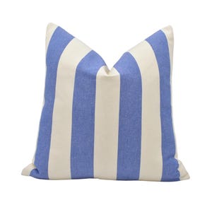 Ian Mankin - Devon Stripe - Indigo - Bold Blue Stripe Designer Kissenbezug - Handgemachtes Kissen aus Baumwolle - Benutzerdefinierte Mankin Dekokissen