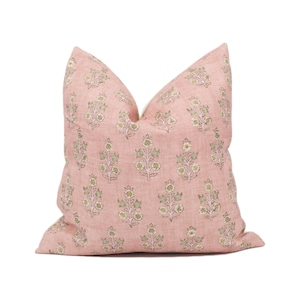 GP & J Baker - Poppy Sprig - Blush - Versatile Indian Inspired Small Scale Floral Cushion Cover - Luxury Throw Pillow - Designer Home Décor