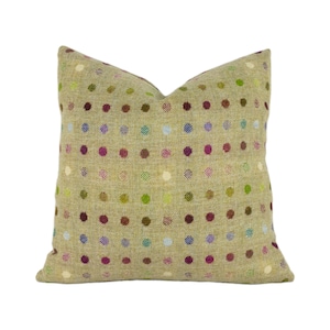 Abraham Moon - Multispot - Lime - 100% Wool Cushion Cover - Designer Plaid Pillow Cover - Handmade Custom Abraham Moon Pillow