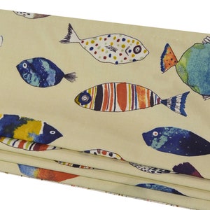 Renommierte Textilien - Fischen gegangen - Tropisch - Maßgeschneidert Professionell gefertigte Raffrollos