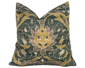 William Morris - Montreal - Charcoal / Mustard - Cushion Cover Throw Pillow Designer Home Decor