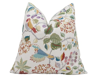 Sanderson - Birds & Berries - Rowan Berry - Stunning Handmade Cushion Cover Throw Pillow Designer Home Décor