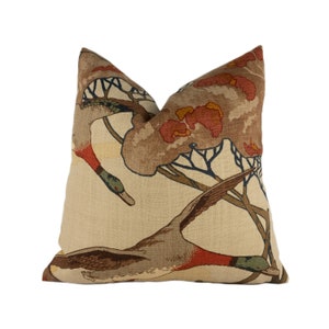 Mulberry - Flying Ducks - Stone / Brown - Majestic Mallard Duck Art Deco Designer Cushion Cover - Luxury Throw Pillow - Handmade Home Decor