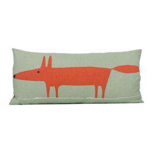 MR FOX Scion Fabric Cushion Covers in 6 Colours Option of Quality Cushion Pad & Double Sided Handmade Designer Home Decor Tangerine / Chalk