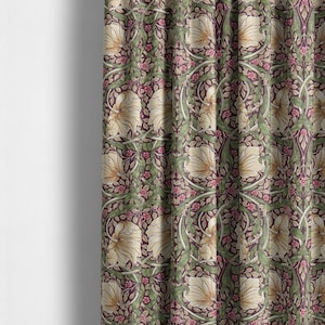 William Morris Pimpernel Aubergine Olive Curtains Made to Measure Drapes Designer Home Decor