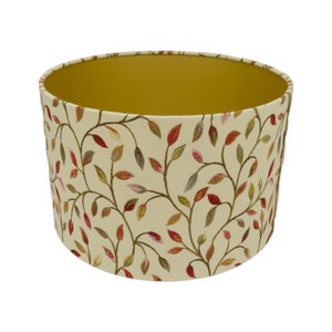 Voyage - Cervino - Red / Nut - Lampshade - Ceiling Light - Gold Lined Foliage Vines - Handmade Designer Home Décor