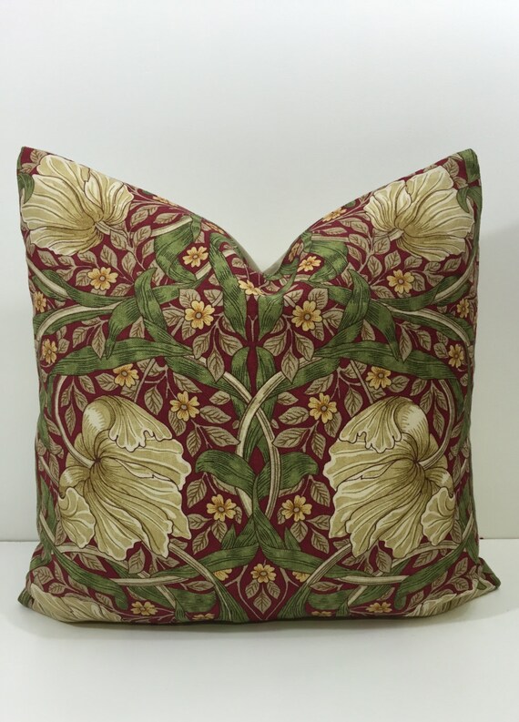 William Morris Pimpernel Red Thyme Cushion Covers Pillow Etsy