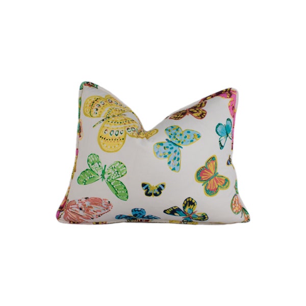 Lulu DK for Schumacher - Butterfly - Multi - Delicate Arty Butterflies - Designer Cushion Cover - Handmade Throw Pillow - Luxury Home Decor