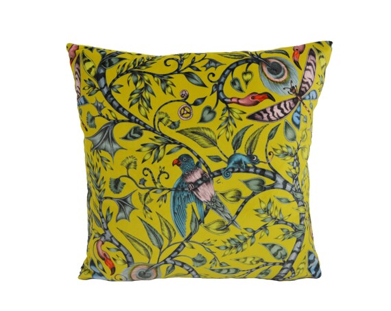 Clarke And Clarke Rousseau Lime Velvet Cushion Cover Etsy