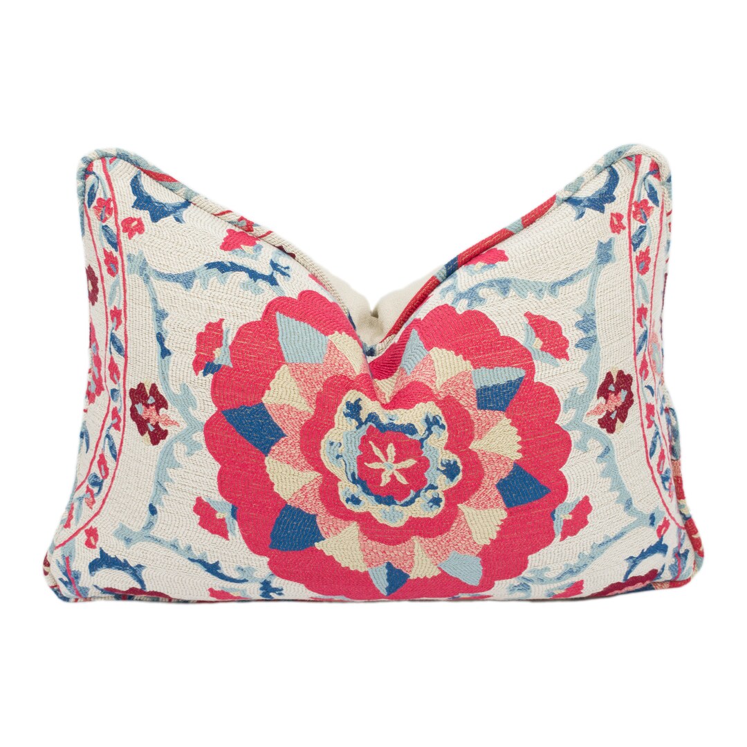 Sanderson Anthos Indigo / Red Self Piped Woven Etsy